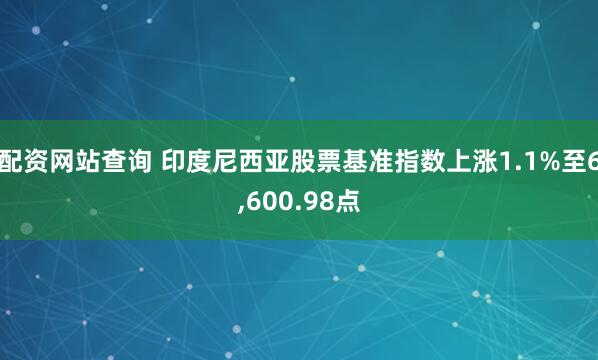 配资网站查询 印度尼西亚股票基准指数上涨1.1%至6,600.98点